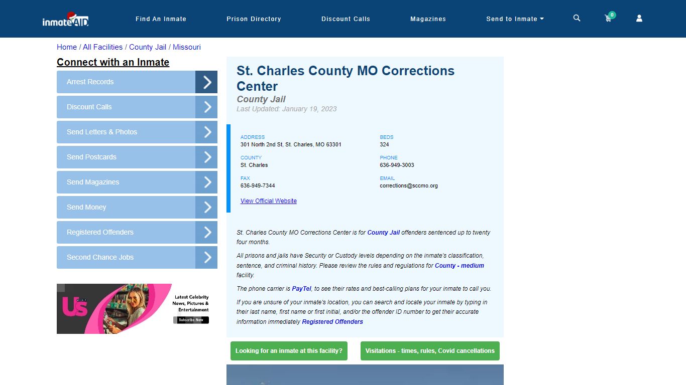 St. Charles County MO Corrections Center - Inmate Locator - St. Charles, MO